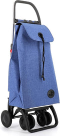 ROLSER I-Max Tweed 4 Wheel 2 Swivelling Foldable Shopping Trolley - Blue