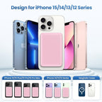 Magnetic Portable Charger 10800mah for Magsafe Battery Pack, Wireless Power Bank with USB C in&out PD Fast Charging,Travel Essential Phone Battery Charger For iPhone 17/16/15/14/13/12 Series-Pink