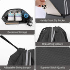 Drawstring Backpack Large Sports Draw String Bag for Men and Women (Urban Gray)