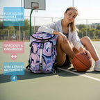 Gym Duffle Bag Backpack with Shoe Compartment,4 ways Travel Backpack for Women and Men,Multi-Functional Weekender bag with Waterproof Layer&Laptop Compartment for Fitness, Travel,Camping