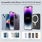 Azmuth Wireless Portable Charger with Stand, 10000mAh Magnetic Power Bank, 22.5W USB-C Fast Charging Battery Pack with Digital Display Compatible with iPhone 15/14/13/12 Series (Black), KT-D022