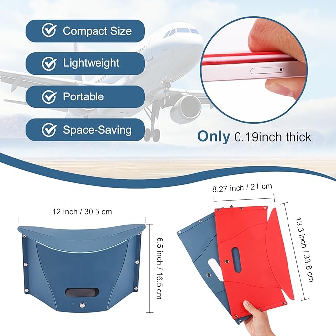 Portable Airplane Foot Rest, 2 Pcs Foldable Foot Rest for Air Travel and Under Desk, Versatile Footrest and Stool for Long Flight, Home and Office