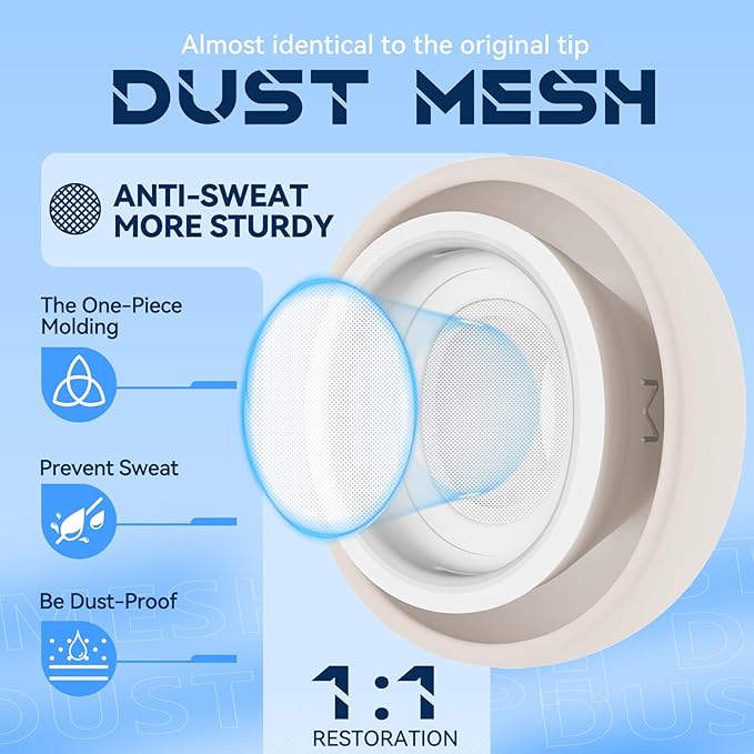 4 Pairs Replacement Ear Tips for AirPods Pro 2nd/1st Generation with Portable Storage Box & Cleaner Pen,Noise Reduction Holewith & Built-in dust Guard Screen,Silicone EarTips(Stone)