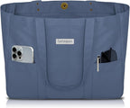 HOMESPON Large Canvas Tote Bag for Women Everything Bag with Pockets and Laptop Sleeve