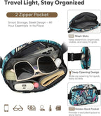 Pritent Fanny Packs for Women Cross Body Bag Waterproof Belt Bag with Adjustable Strap and Zipper Back Pocket Small Crossbody Bags Fashion Waist Packs for Workout Travelling(Tropical Leaf)