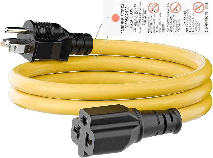 [3-Feet]NEMA 5-15P Extension Cord, Plugrand NEMA 5-15P to 5-15R/ 5-20R/ 6-15R/ 6-20R AC Adapter, 12AWG 15 Amp to 20 Amp T Blade Adapter Cable, 15A 125V to 20A 250V Extension Cord, 3FT