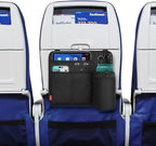 Airplane Seat Back Organizer & Storage, Airplane Tray Table Cover for Personal Items, Airline Seat Hanging Pockets Media Pouch,Reusable Travel Essentials,Fits Tablets,Cell Phone,Water Bottle (Black)