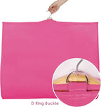 Univivi Dance Costume Bags Garment Bag 40 Inch Hanging Clothes for Dance Competitions, with 3 Medium Clear Zipper Pockets for Dance Costumes, Closet Storage (Rose Red) - 8 Pack