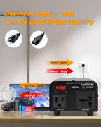 LVYUAN Voltage Transformer Converter 500 Watt Step Up/Down Convert from 110-120 Volt to 220-240 Volt and from 220-240 Volt to 110-120 Volt with US Outlet, Universal Outlet, Circuit Breaker