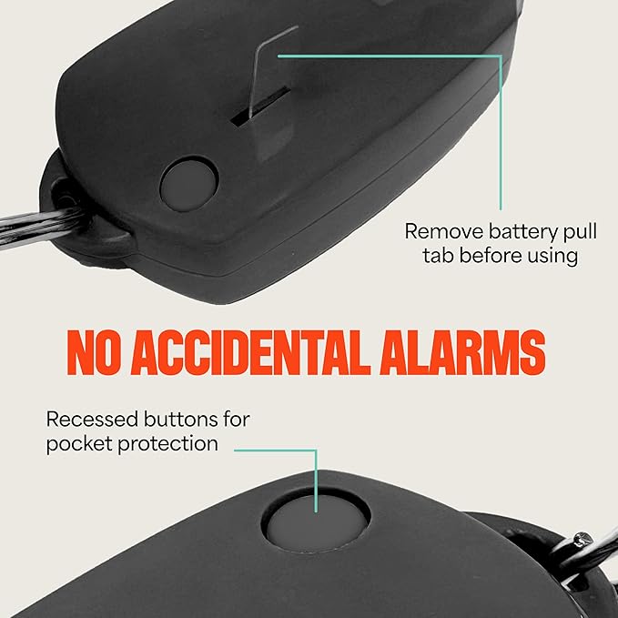 Mace Personal Safety Alarm - Loud 130db Siren, Built in Emergency Whistle, Easy On/Off Push Button Activation, Batteries Included, Personal Alarm for Women & Men - Black