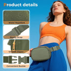 Belt Bag Zipper Fanny Pack Crossbody Bags for Women,Fashion Nylon Waist Packs, Water Repellent Two Way wear with Adjustable Strap Gifts for Teenage Girls Women Men(dark green)