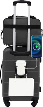 Wrangler Smart Spinner Hardside Luggage, 2 Piece Set, Dark Shadow