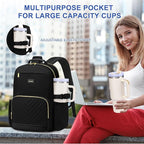 Focdod Laptop Backpack for Women Bookbag: 18 inch Work Backpacks with Pouch Pocket for Large Capacity Cup & USB Charger College Book Bag Travel Business Nurse Teacher Bookbags Anti-theft Back Pack