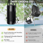 SPACEREST 5 Gal/3 Gal Solar Shower Bag, Solar Heating Camping Shower Bag, On-Off Switchable Shower Head, Portable Shower with Thick Tarpaulin for Camping, Surfing, Outdoor Traveling, No Tear & Leak
