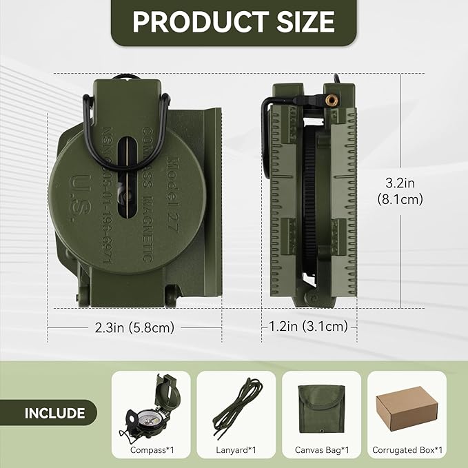 Compass Hiking Survival, Wilderness Survival Compass for Kids- Magnetic Gear Set Navigation Map- Backpacking Camping Hunting Survival