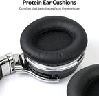Silensys E7 Active Noise Cancelling Headphones Wireless Bluetooth Headphone with Microphone Deep Bass Over Ear, Comfortable Protein Earpads, 30 Hours Playtime for Travel/Work, Black