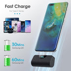 [2-Pack]Portable Charger for iPhone 17/16/15,5200mAh PD USB C Power Bank Built-in USB-C Connector,Battery Pack Compatible with iPhone 17/17 Pro/17 Pro Max/16/15 Series,Android-Graphite Black+White