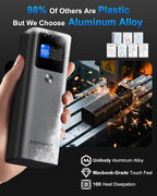 AsperX Laptop Power Bank, 27,600mAh 162.5W Aluminum Unibody PD3.1 Fast Charging Portable Charger Power Bank, 99.36Wh Battery Bank for MacBook Pro/Air/iPhone 16/iPad/S25 Ultra/Dell/HP (Flight-Approved)