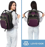LOVEVOOK Laptop Backpack for Women with Separate Laptop Compartment, 15.6" Water Resistant Lightweight Daypacks for College Travel Work Business, Nurse Teacher Computer Bags