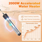 Portable Camping Shower with Heater, 6000mAh Rechargeable Portable Shower with 2000W Immersion Heater, LED Display, Heated Camping Shower for Travel, Hiking, Car, Pet