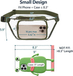 Veckle Clear Fanny Pack Stadium Approved - Adjustable 33-47 Inch Strap, Transparent Belt Bag for Women Men Fits 7.5-inch Smartphone, Waist Bag Clear Bag for Stadium Events, Sport, Concerts, Green