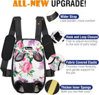 Pawaboo Pet Carrier Backpack, Adjustable Pet Front Cat Dog Carrier Backpack Travel Bag, Legs Out, Easy-Fit for Traveling Hiking Camping for Small Medium Dogs Cats Puppies, Extra Large, Flowers