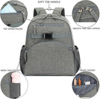 FlowFly Kids Backpack for Toddler Boys Girls, Simple Lightweight Bookbag for Daycare Kindergarten Elementary School Travel, Small Modern Bag (Medium 15''), Grey