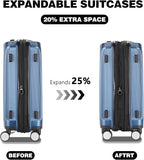 28 Inch Luggage with Spinner Wheels, Lightweight Expandable PC Hardside Large Checked Luggage with TSA Lock, Durable Rolling Suitcase, Blue