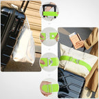 TOOVREN 2-in-1 Travel Belt for Luggage Straps Add a Bag Bungees Suitcase Luggage Strap Over Handle Suitcases Belt for Carry On Bag Adjustable Backpack Attachment Airport Travel Accessories Green