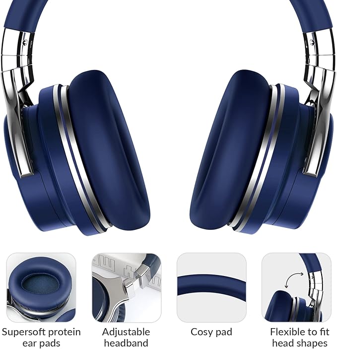 Million Sold 10 Years Classic E7 Active Noise Cancelling Headphones with Upgraded Noise Cancellation, Bluetooth Headphones Wireless with HD Sound Vivid Deep Bass, for Home Office Travel Gift Pcs
