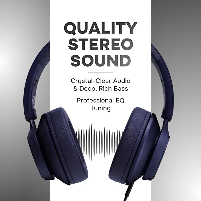 ARTIX Over Ear Headphones Wired with Microphone and Volume Control, Foldable Noise Isolating Headset with Deep Bass for School, Laptop, Computer, Chromebook, Tablet, Travel (3.5mm Jack)