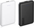 Miady 2-Pack Small Portable Charger, 5000mAh Mini Power Bank Type C in&Out Travel Battery Pack Compatible with iPhone 17/16/15/14/13 Galaxy S24/22 iPad Android etc (Black+White)