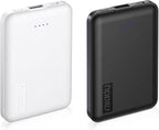 Miady 2-Pack Small Portable Charger, 5000mAh Mini Power Bank Type C in&Out Travel Battery Pack Compatible with iPhone 17/16/15/14/13 Galaxy S24/22 iPad Android etc (Black+White)