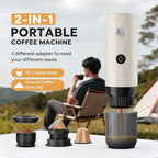 RECAFIMIL Portable Espresso Machine, Travel Coffee Maker for Camping, Car Coffee Maker Self-Heating with USB-C, 2 in 1 With Ground Coffee & NS Capsule for RV, Hiking, Office Gifts for Men(White)