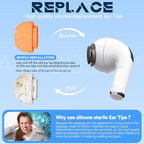 4 Pairs Replacement Ear Tips for AirPods Pro 2nd/1st Generation with Portable Storage Box & Cleaner Pen,Noise Reduction Holewith & Built-in dust Guard Screen,Silicone EarTips(Orange)