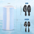 Teletrogy Shoe Washing Machine Bags, Reusable Laundry Bag for Washer and Dryer, Durable Fluffy Fiber Keep Clean, 2 Pairs Adjustable Trees for All Shoes, Blue