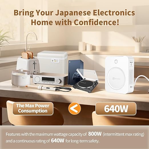 SUNSHUN 800 Watts Step Down Transformer 120v to 100v Japan Voltage Converter Power Converter for Japanese Appliances Used in US Canada Mexico
