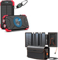 BLAVOR Portable Foldable Solar Charging Pack with Built-in USB-C Cable & Crossbody Lanyard, Plus Solar Charger Power Bank 10,000mAh, 20W PD, Waterproof, Orange for Outdoor Camping Hiking Backpacking