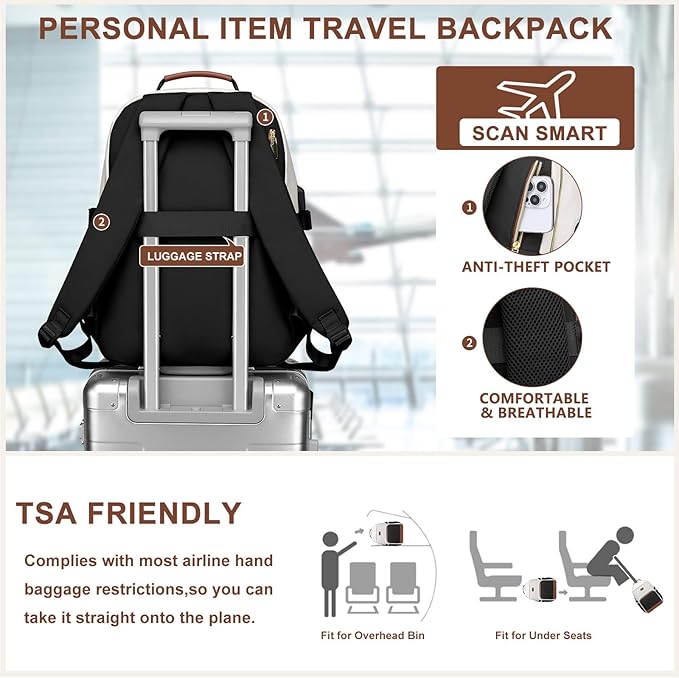 Large Laptop Backpack for Women Bookbag: 18 inch Work School Backpacks with Pocket for Large Capacity Cup & USB Charger College Book Bag Travel Business Nurse Teacher Bookbags Anti-theft Back Pack