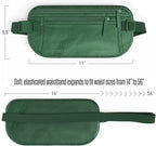 VENTURE 4TH Money Belt for Travel – Slim Hidden Under-Clothes RFID Blocking Anti-Theft Passport Holder & Travel Wallet Pouch for Men & Women to Protect Cash, Cards & Documents (Sleek Army Green)