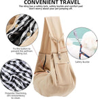Dog Carrier Sling - Reversible Puppy Carrier Purse with Storage Pocket, Hand-Free Dog Sling Carrier for Carry Small Dogs and Cats, Travel Safety Harness, Dog and Cat Harness (Apricot)