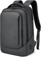 hk Laptop Backpack for Men with USB Charging Port Water-Resistant for 15.6 Inch Computer Bag Durable High-Tech Daypack Casual Backpack for Business Work College Weekender Travel- Dark Grey