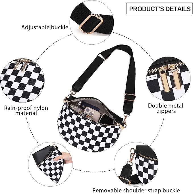 Eslcorri Small Crossbody Sling Bag for Women Trendy - Fanny Packs Leather Chest Belt Bum Bag Anti Theft Purse for Travel