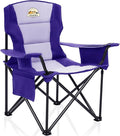 Colegence Heavy Duty Camping Chair for Adults, Oversized Foldable Outside Camp Chairs Carry Bag Included, with Cooler Bag Cup Holder, Side Pocket for Lawn,Sport,Outdoor,Deep Purple