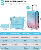 LARVENDER Carry on Luggage 22x14x9 Airline Approved, Expandable 20 Inch Hardside Suitcase with Wheels TSA Lock, PC+ABS Lightweight Carry on Suitcases for Women, Cotton Candy (20/DB/TB)
