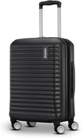 American Tourister Stratum 3.0 Carry-On Spinner, Airline Approved, Durable Hardside Luggage, Expands 1.5", RightHeight™ Adjustable Handle, Black