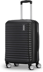 American Tourister Stratum 3.0 Carry-On Spinner, Airline Approved, Durable Hardside Luggage, Expands 1.5", RightHeight™ Adjustable Handle, Black