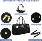 Women Weekender Travel Duffle Bag: Travel Duffel Overnight Bags with Shoe Compartment Large Carry on Tote with Toiletry Bag Weekend Traveling Yoga Gym Hospital Bag for Women with Wet Pocket Black