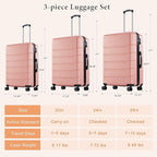 Sweetcrispy Carry on Luggage, Hard Shell ABS Suitcase with Double Spinner Wheels, Lightweight Expandable Rolling Suit Case with TSA Lock, 24 Inch Pale Pink