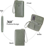 Leather RFID Blocking Passport Holder Travel Wallet, Passport Cover/Travel Wallet for Women/Men with